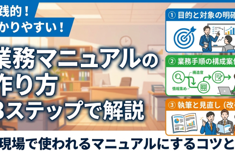 業務マニュアルの作り方を3ステップで解説｜現場で使われるマニュアルにするコツとはのサムネイル
