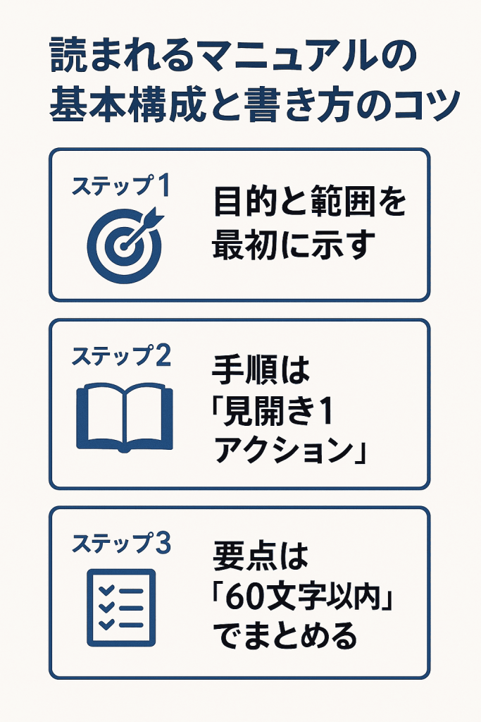 読まれるマニュアルの基本構成と書き方のコツ