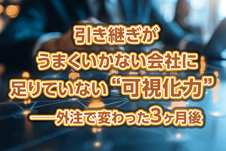 引き継ぎがうまくいかない会社に足りていない“可視化力”──外注で変わった3ヶ月後