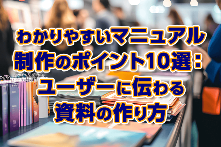 わかりやすいマニュアル制作のポイント10選：ユーザーに伝わる資料の作り方
